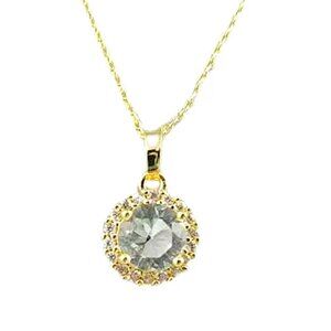 Round Zircon 18K Gold-plated Necklace